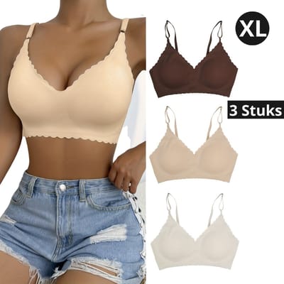 Livano BH Zonder Beugel - Zonder Bandjes - Push-up Bh's - Comfort Bh - Gemengd - XL