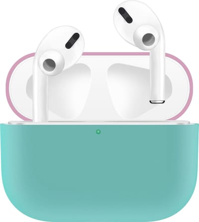 KELERINO. Siliconen Case geschikt voor Apple AirPods Pro - Hoesje - Groen / Roze