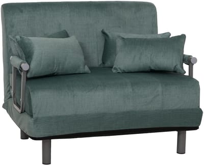 MCW-K29 fauteuil slaapbank, opklapbare fauteuil slaapbank logeerbed, ligoppervlak 190x100cm, chenille stof (370g/m²) ~ blauwgroen