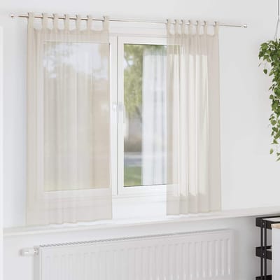 vidaXL - Gordijnen - voile - met - Tab - Top - 2 - st - crèmekleurig