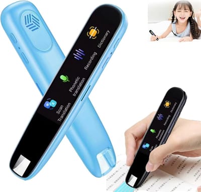 KZQ AI Vertaalpen Smart Scanner Vertaalapparaat Met Uitspraak Voorlees Apparaat Dyslexie Hulpmiddel 112 Talen Voice Recorder Draagbare Vertaler voor Studenten Vertaalcomputer Zakelijk Woordenboek Vertaal Scanner blauw