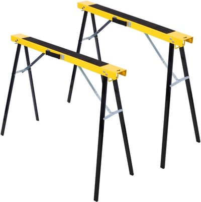 Vouwzaagbok 2 stuks - Werkpaarden - Houtbewerking - Zware gewichtscapaciteit - 550 kg - Geel