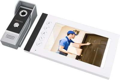 Slimme Videodeurtelefoon - Video Intercom - Veilige Toegang - 7 Inch HD Scherm - 90 Graden Hoek - Zwart