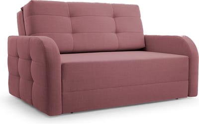 Porto 120 - Slaapbank - Compact en Multifunctioneel - 141 x 100 x 90 cm - Eenvoudig Uitklapbaar & Decoratieve Stiksels - Bordeaux (BRAGI 92)