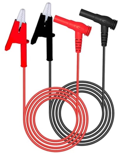 Meetkabels met Krokodillenklemmen | 3,3 ft Flexibele Testkabels voor Multimeter | Elektrische Testkabels (2 Stuks)