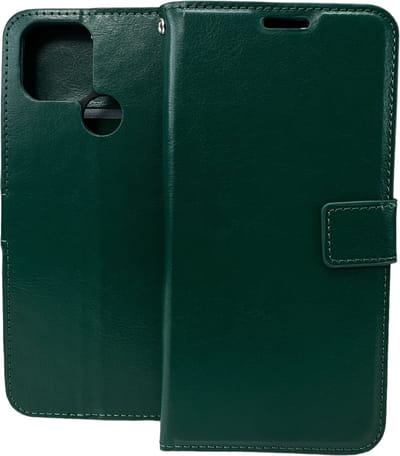 Portemonnee Book Case Hoesje Geschikt voor: Oppo A15 - Groen