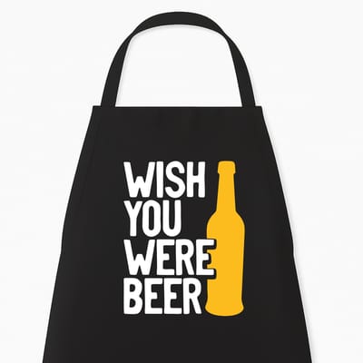 Keukenschort "Wish you were Beer" | Cadeau voor Bierliefhebbers | Grappig Kerstcadeau & Sinterklaas