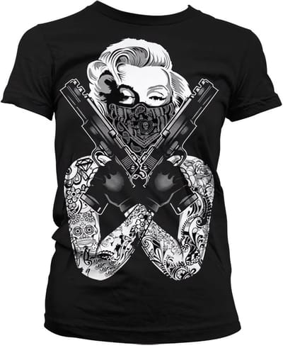 Marilyn Monroe Dames T-shirt met gangsta-pose en girly-look AB-5-17543-L134