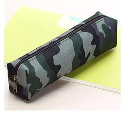 Allecto - Camouflage Zip Pennen Etui - Compact - Trendy Pouch Houder - Grijs - Schoolbenodigdheden - Perfect voor Studenten - Mini Tas