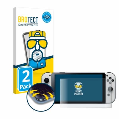 BROTECT - Screenprotector voor Nintendo Switch OLED-Modell - Folie Beschermfolie matte volledig dekking 2 Stuks