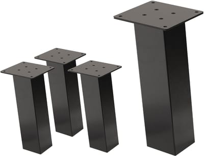Set van 4 tafelpoten schuin H30 cm Donkergrijze look Industrieel stalen profiel 8x8 cm I-vorm 96° helling ML design