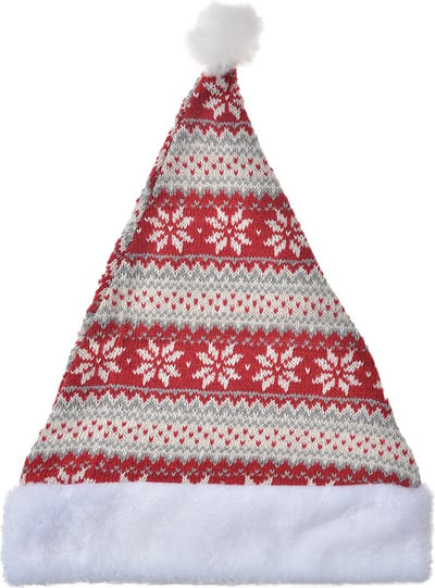 Clayre & Eef Kerstdecoratie Kerstmuts Ø 20x40 cm Rood Wit Synthetisch