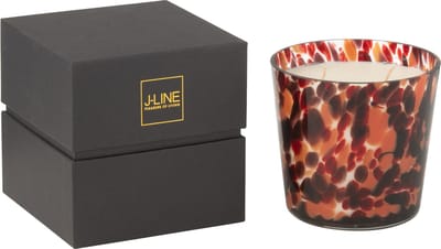 J-Line geurkaars Noa - Magnificent Birch - glas - rood - small - 50U