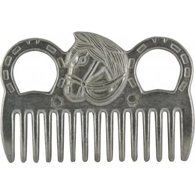 Metalen paardenborstel met paardenkop York