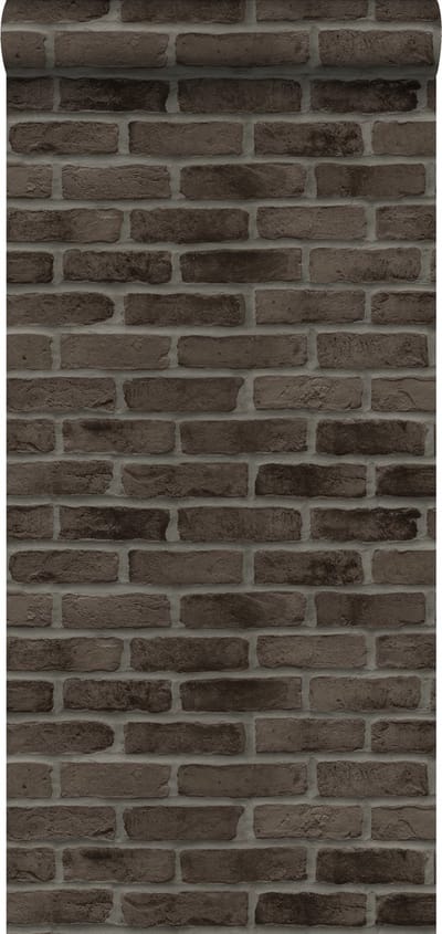 ESTAhome behang bakstenen donkerbruin - 53 cm x 10.05 m - 139167