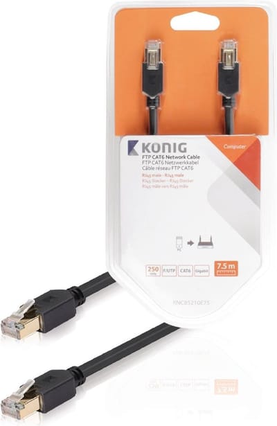 Konig KNC85210E75 - Netwerkkabel - RJ45 - 7.5 m - Grijs