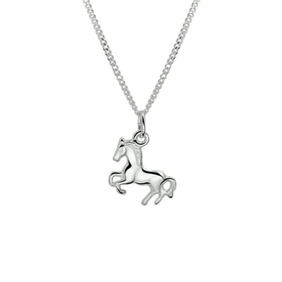 Schitterende Zilveren (925) Halsketting met Hanger Paard 8 x 14 mm. | Paardenliefhebber | Jonline