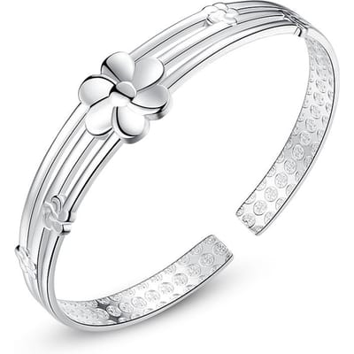 Verstelbare bloemenarmband 925 sterling zilver dames manchet armband luxe designer sieraden groothandel kerst white