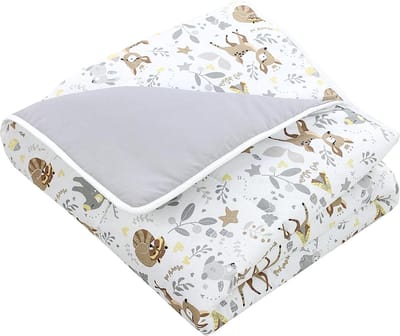 Speelmat Kinderen - Gewatteerd XXL Peuterdeken 120 x 120 cm - Babykamer Slaapdeken Wilde Dieren