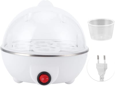 Elektrische Eierkoker - Eierstomer Multifunctioneel - Ontbijt Maken - Zonder Olie Koken - 16 cm Hoog - Wit