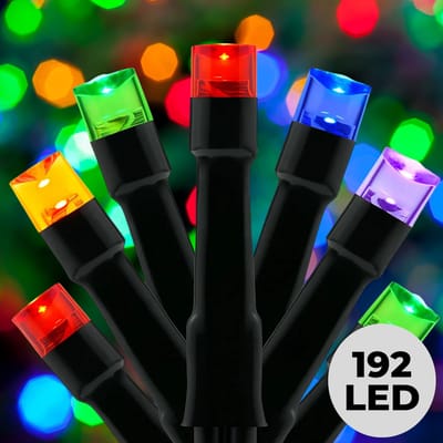 Lomera Kerstverlichting - Kerstlampjes - Kerstboomverlichting Batterij - Clusterverlichting Multicolor - Batterijverlichting - 192 Led's - Geheugenfunctie - Timer Verlichting - Zwart Snoer - 140 CM Lengte