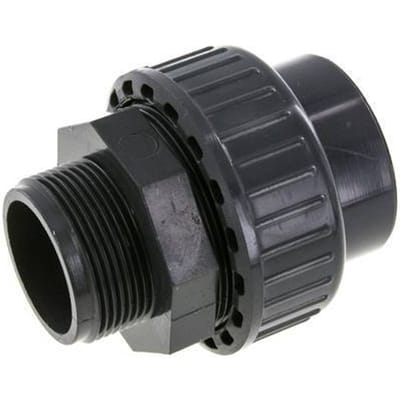 PVC Rechte Lijmmof 50mm x Buitendraad R 1-1/2'' EPDM