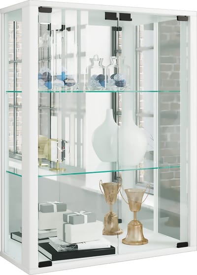 Wandvitrinekast Hangende vitrinekast Glazen vitrinekast Wandvitrinekast Glazen Udina spiegel