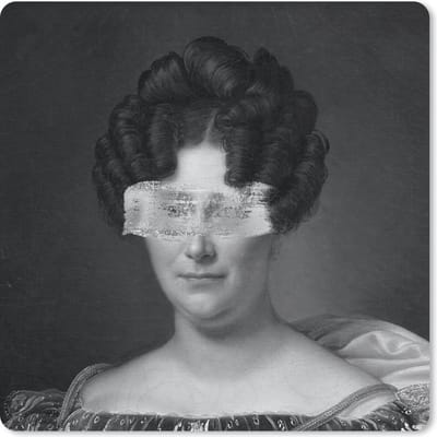 Muismat 20x20 cm - Mousepad Johanna Henriette Engelen - Alexandre Jean Dubois Drahonet - Zwart - Wit - Muismatten