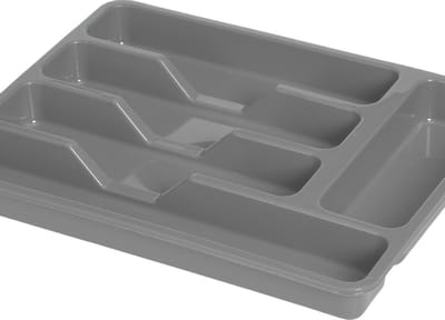 Excellent Houseware Bestekbak/keuken Organizer - 5-Vaks - Grijs - 33,5 x 26,5 x 3,5 cm