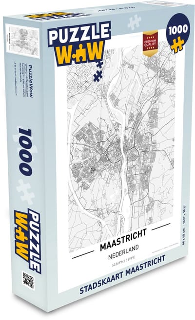 Puzzel Stadskaart Maastricht - Legpuzzel - Puzzel 1000 stukjes volwassenen - Plattegrond