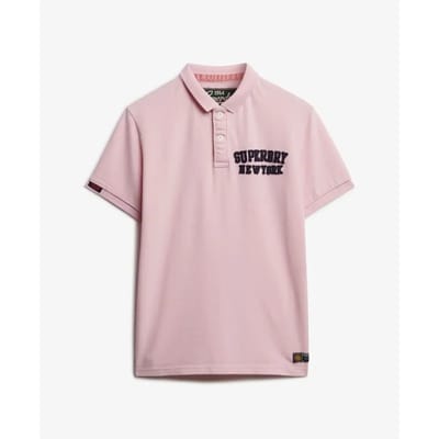 Superdry Vintage Athletic Korte Mouw Poloshirt Roze 3XL Man