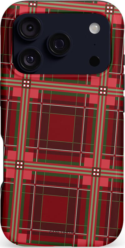 Casetastic hoesje geschikt voor Apple iPhone 17 Pro - MagSafe - Dubbellaagse bescherming - Schots Ruit Rood - Tartan Royal Stewart Plaid - Fashion Case - Bordeaux Taupe Donkergrijs