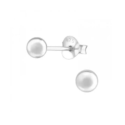 Aramat Jewels | Oorbellen | Zilveren Bolletjes Oorbellen 925 Zilver | | | |4mm | Zilver | Kinderen, Volwassenen | Verkleurd niet