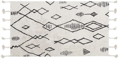 KEBIR - Laagpolig vloerkleed - Gebroken wit - 80 x 150 cm - Katoen