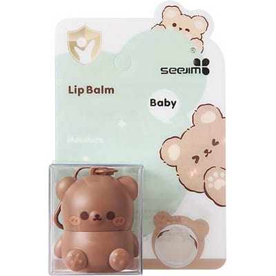 Schattige Kleine Beer Lippenbalsem Voor Kinderen Hydraterend Anti-droog Anti-kloof Mini Lippenbalsem Met Sleutelhanger Decoraties Lipverzorging apple