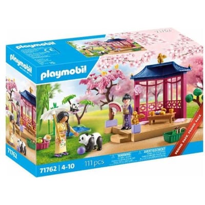 Asiatische tuin simulatie spellen en panda gezin Playmobil