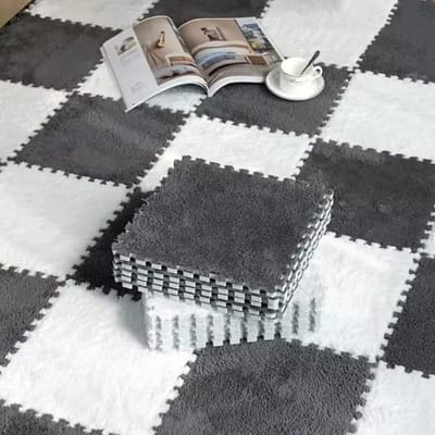 KimDo - Speelmat baby zacht - Grijs en Wit - Speelkleed - Foam - Kindertapijt - Kruipmat - zachte vloertegels - Peuters - Babygym