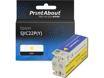 PrintAbout huismerk Inktcartridge SJIC22P(Y) Geel Geschikt voor Epson