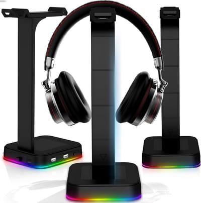 Hoofdtelefoonhouder RGB USB HUB voor Over-Ear Hoofdtelefoons en Gaming Headsets
