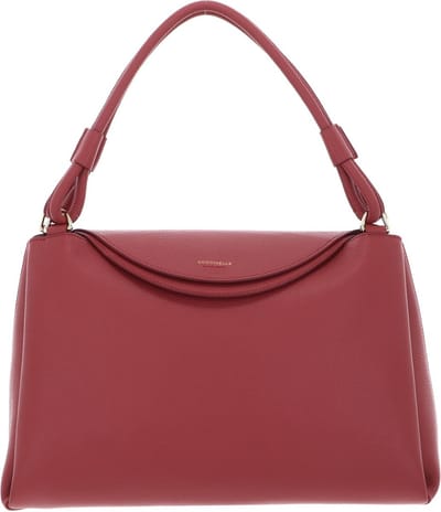 COCCINELLE Leren Schoudertas Eclyps Handbag Grained Leather Pot Lichtrood