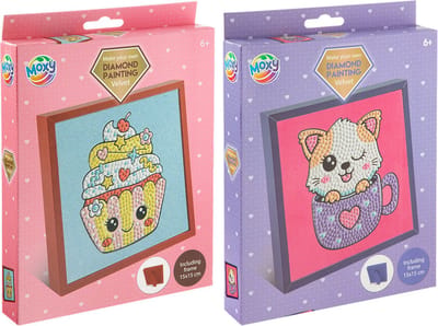 Moxy Diamond painting velvet met frame 15x15cm assorti.