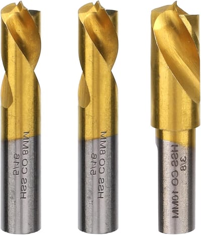 Set van 3 Spot Weld Boorbits, 8mm en 10mm HSS Snijgereedschap voor het Verwijderen van Puntlasnaden met Titanium Coating