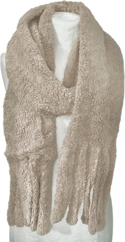 Warme Teddy Sjaal - Unisex - Pluche Sjaal - Beige - 225 x 20 cm (0716)