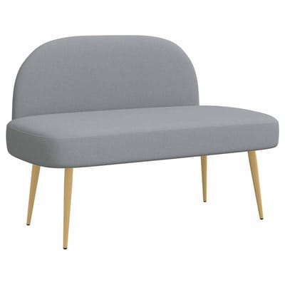 vidaXL - Gevuld - bankje - met - rugleuning - Lichtgrijs - 110 - x - 60 - x - 76 - cm