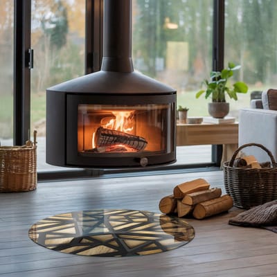 Coloray Vloerplaat Houtkachel - Plaat voor Onder Kachel - 70 cm x 70 cm - Kachel Vloerplaat - Bruin Vloerplaat Kachel - Verwarmingsaccessoires - Vloerplaat Openhaard - Houtkachel Accessoires - Vloerplaat Voor Kachel