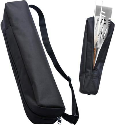 2-Pack BBQ Opbergtas - BBQ Gebruiksvoorwerpen Accessoires Opbergtas - Groot Formaat 75*15*15cm - Oxford Stoffen Tas - Waterdicht en Slijtvast - Camping Picknick BBQ Gebruiksvoorwerpen Rektas - Zwart