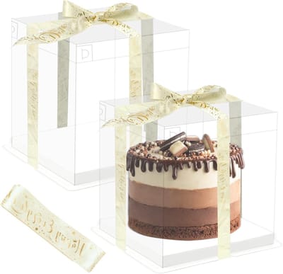 Transparante Taartdozen Set van 2, Dubbele Laag Cake Boxen voor Verjaardagsdesserts, Ideaal voor Feestjes en Cadeaus