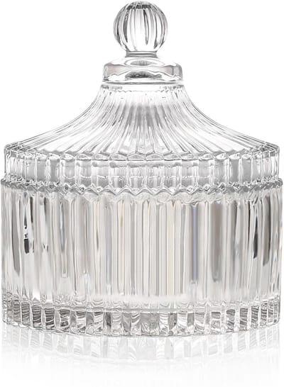 Dailygoody - Sieradenopberger - Glazen Jars Met Deksel - Aesthetic Design - Medium En Klein - Decoratieve Accessoires - Geschikt Voor Sieraden - Trans