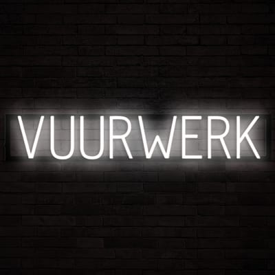 VUURWERK - Lichtreclame Neon LED bord verlicht | SpellBrite | 85,37 x 16 cm | 6 Dimstanden & 8 Lichtanimaties | Reclamebord neon verlichting