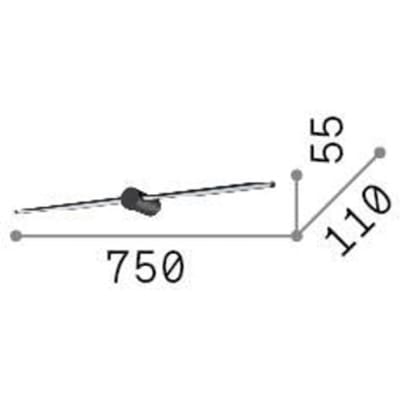 Ideal Lux LED wandlamp Filo, wit, breedte 75 cm, metaal
